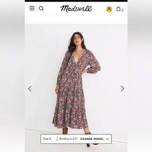 Madewell Challis Wrap Midi Dress in Woodland Floral